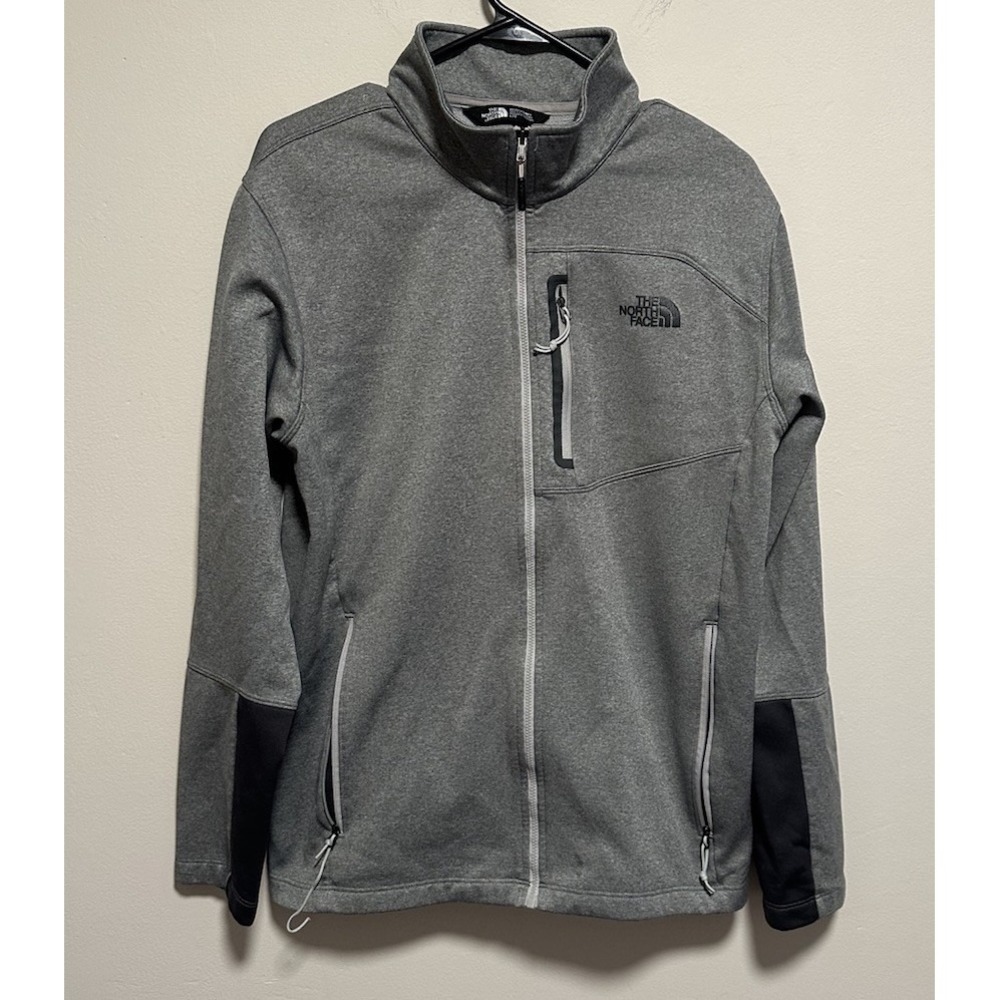North Face Men's Gray Full Zip Fleece Jacket Sz Large